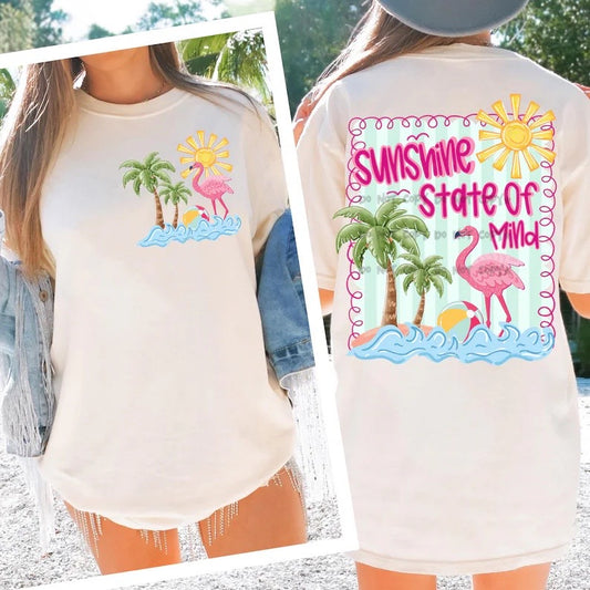 Sunshine state of Mind Flamingo (BACK)-DTF&UV