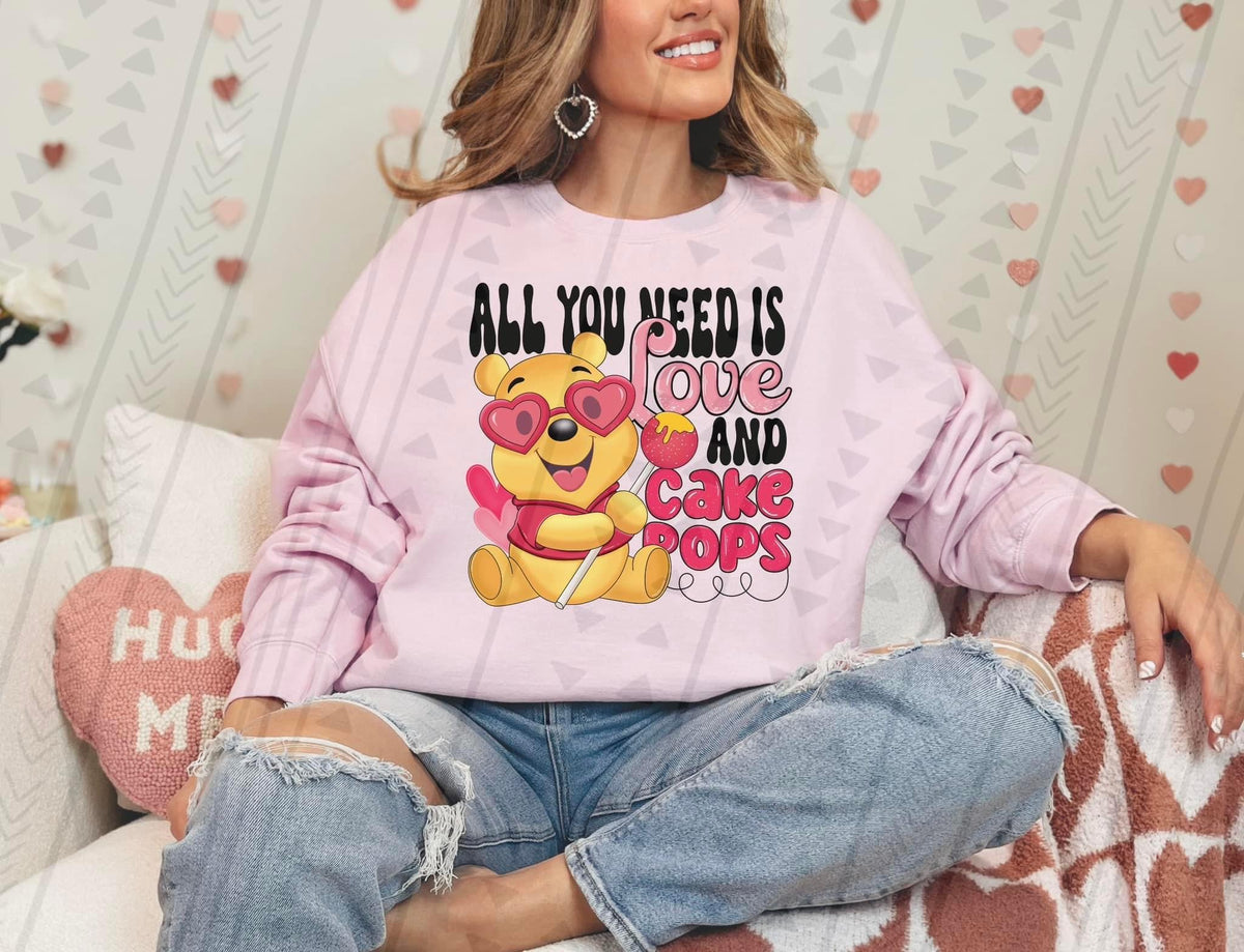 All You Need Is Love And Cake Pops Pooh DTF