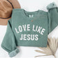 Love like Jesus white distressed- DTF