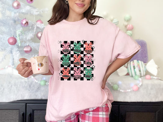 Reindeers Checkered Red And Green - DTF