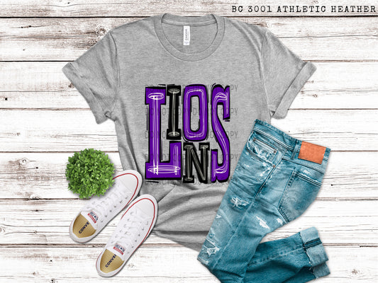 Lions Purple and Black - DTF