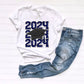 2024 Grad Cap Stacked Navy Blue - DTF
