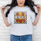 Softball Mascots Faux Embroidery Checkered Sequins -DTF