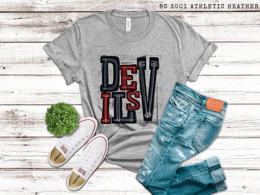 Devils Maroon Black - DTF