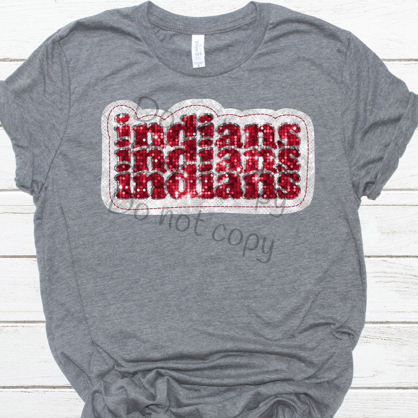 Indians stacked sequin-DTF