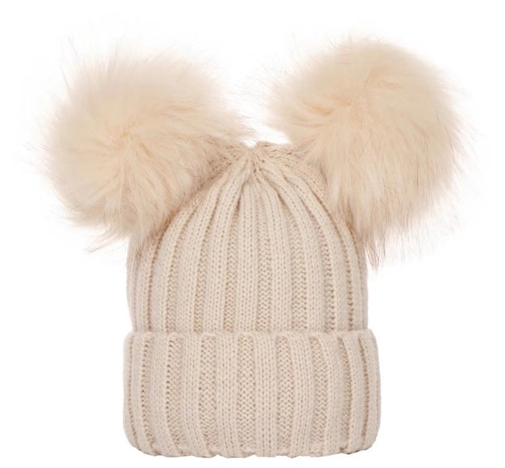 Double Pom Embroidered Beanie-Pre Order