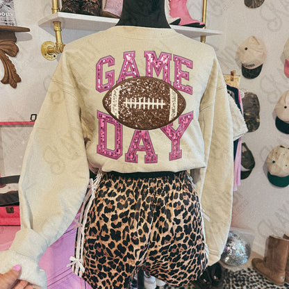 Game Day Football Sequins (Color Dropdown)-DTF&UV