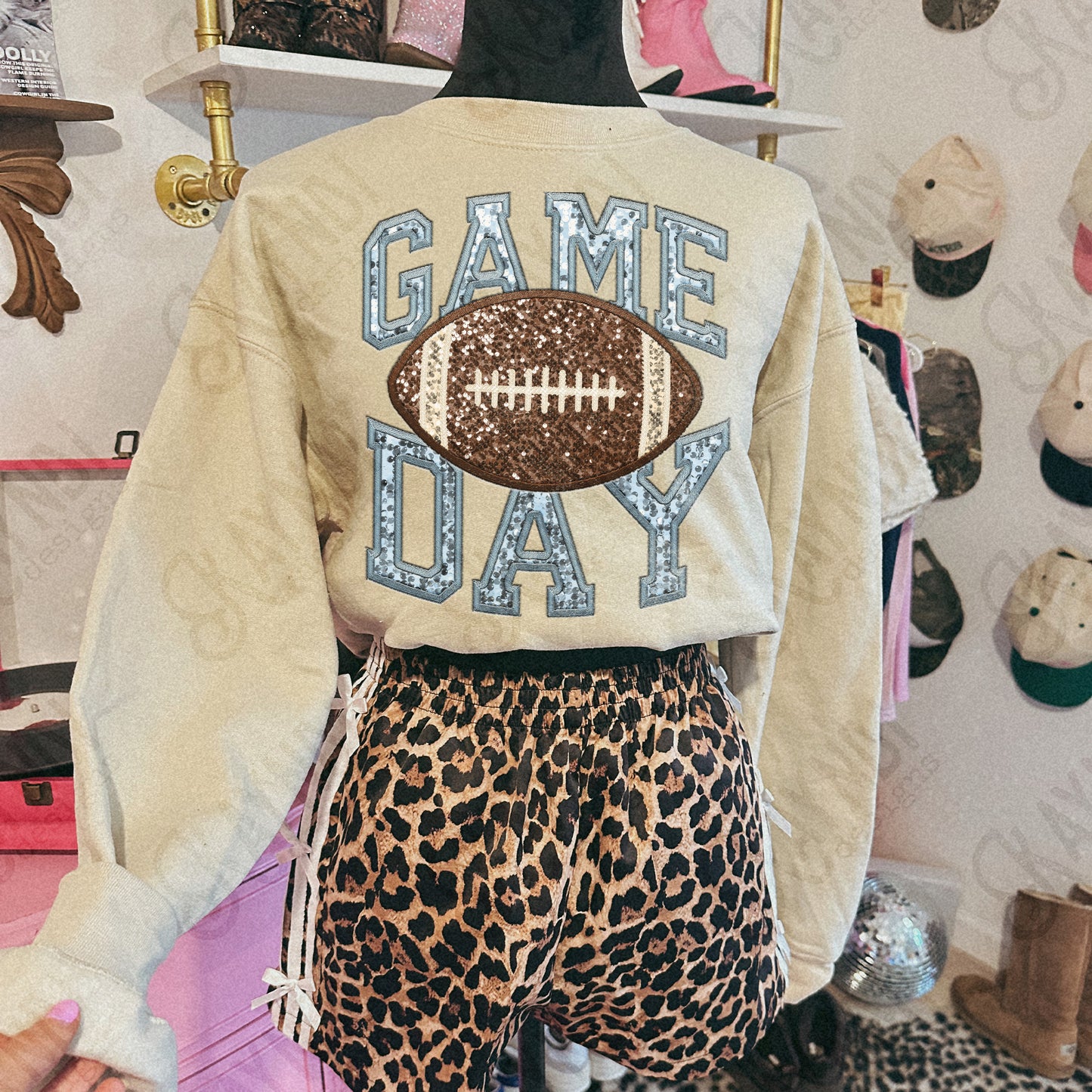 Game Day Football Sequins (Color Dropdown)-DTF&UV