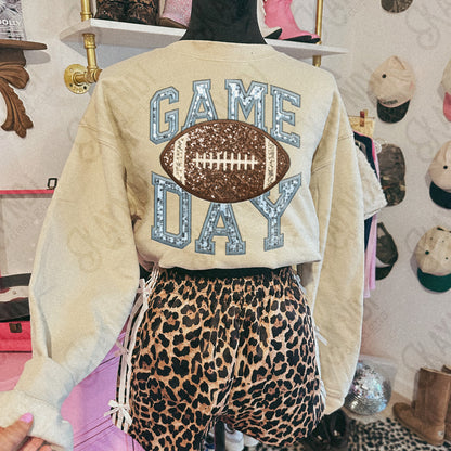 Game Day Football Sequins (Color Dropdown)-DTF&UV