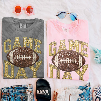 Game Day Football Sequins (Color Dropdown)-DTF&UV