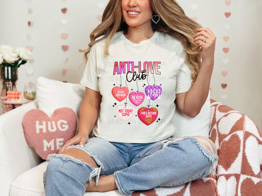 Anti Love Club Heart Ornaments DTF