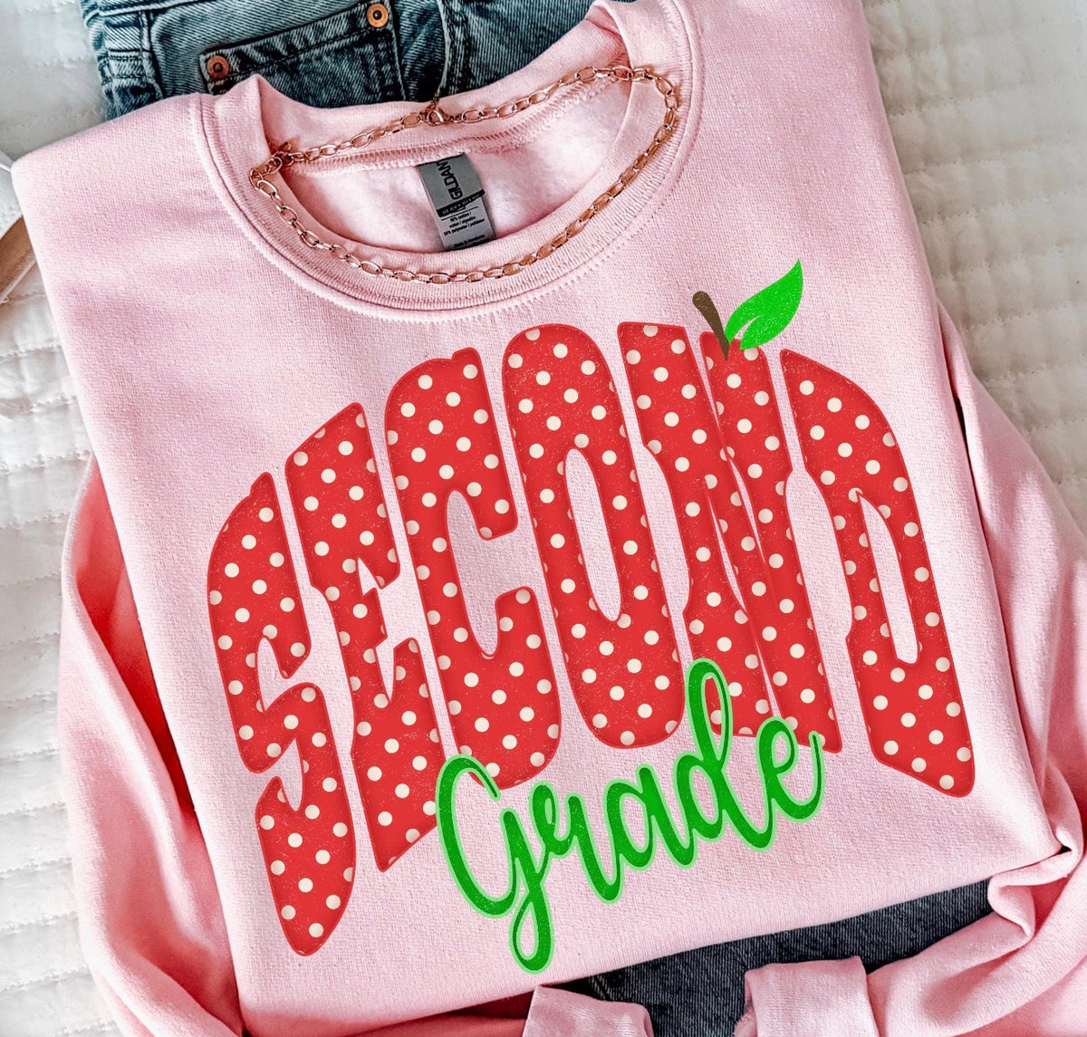 Red with white polka dots GRADE-Second-DTF&UV