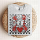 Baseball Mascots Faux Embroidery Checkered Sequins -DTF