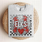 Baseball Mascots Faux Embroidery Checkered Sequins -DTF