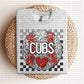 Baseball Mascots Faux Embroidery Checkered Sequins -DTF