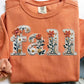 fall flower faux embroidery letters -DTF&UV