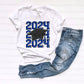 2024 Grad Cap Stacked Royal Blue - DTF