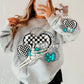 Checkered Heart Conches With Skeleton Hand (FRONT OF SHIRT & SLEEVE COMBO)-DTF