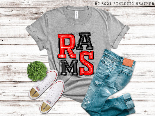 Rams Red and Black - DTF