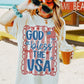 God Bless the USA bow stars and flag (BACK) -DTF