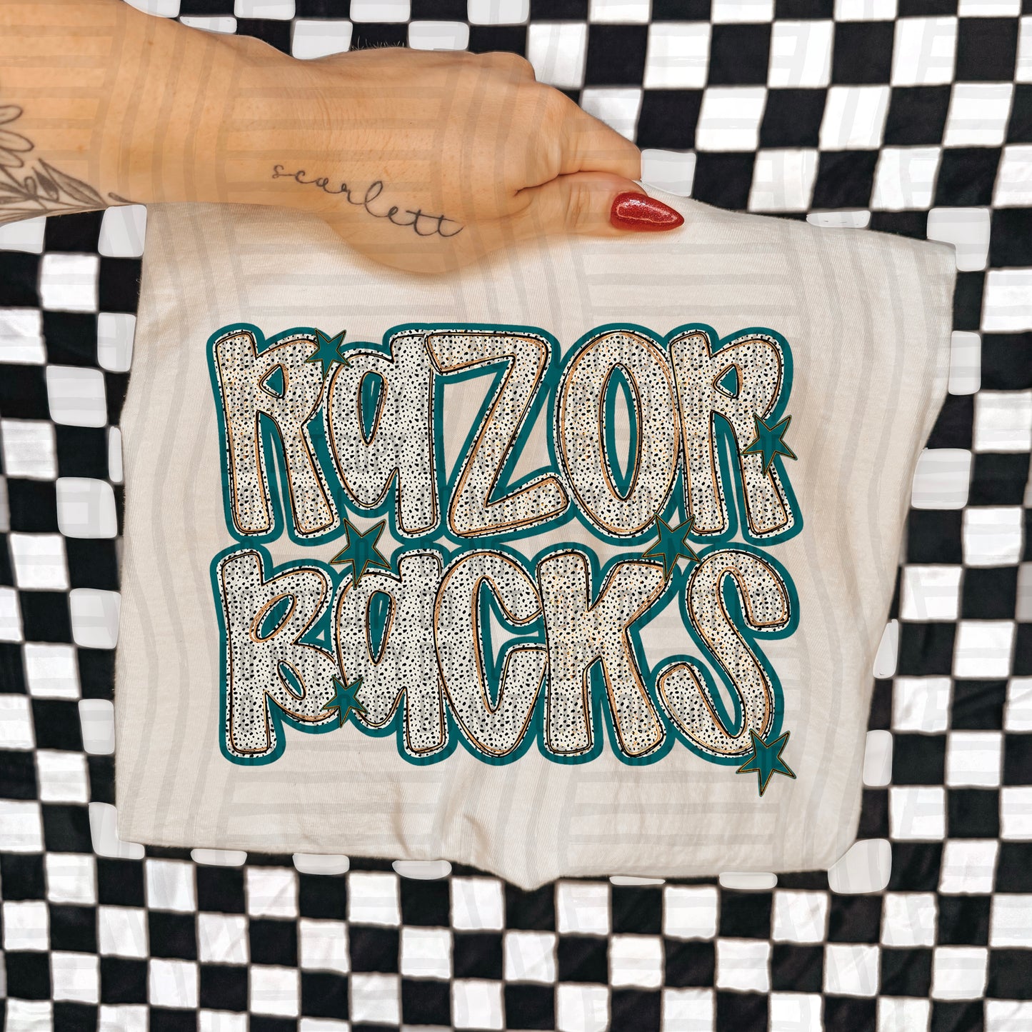 Teal Dotty (DROPDOWN MENU)-DTF&UV