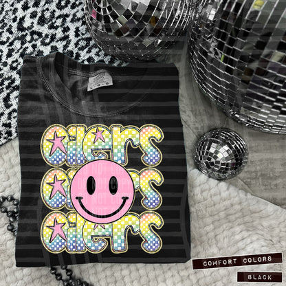 Pink Smiley Triple Stack (Dropdown)- DTF&UV