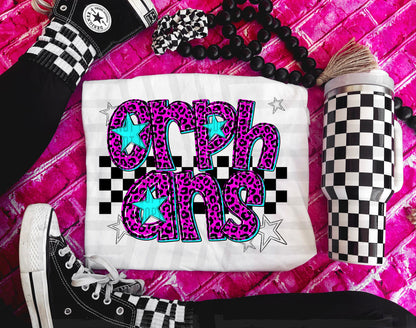 Pink Leopard Neon Mascots (dropdown)-DTF&UV