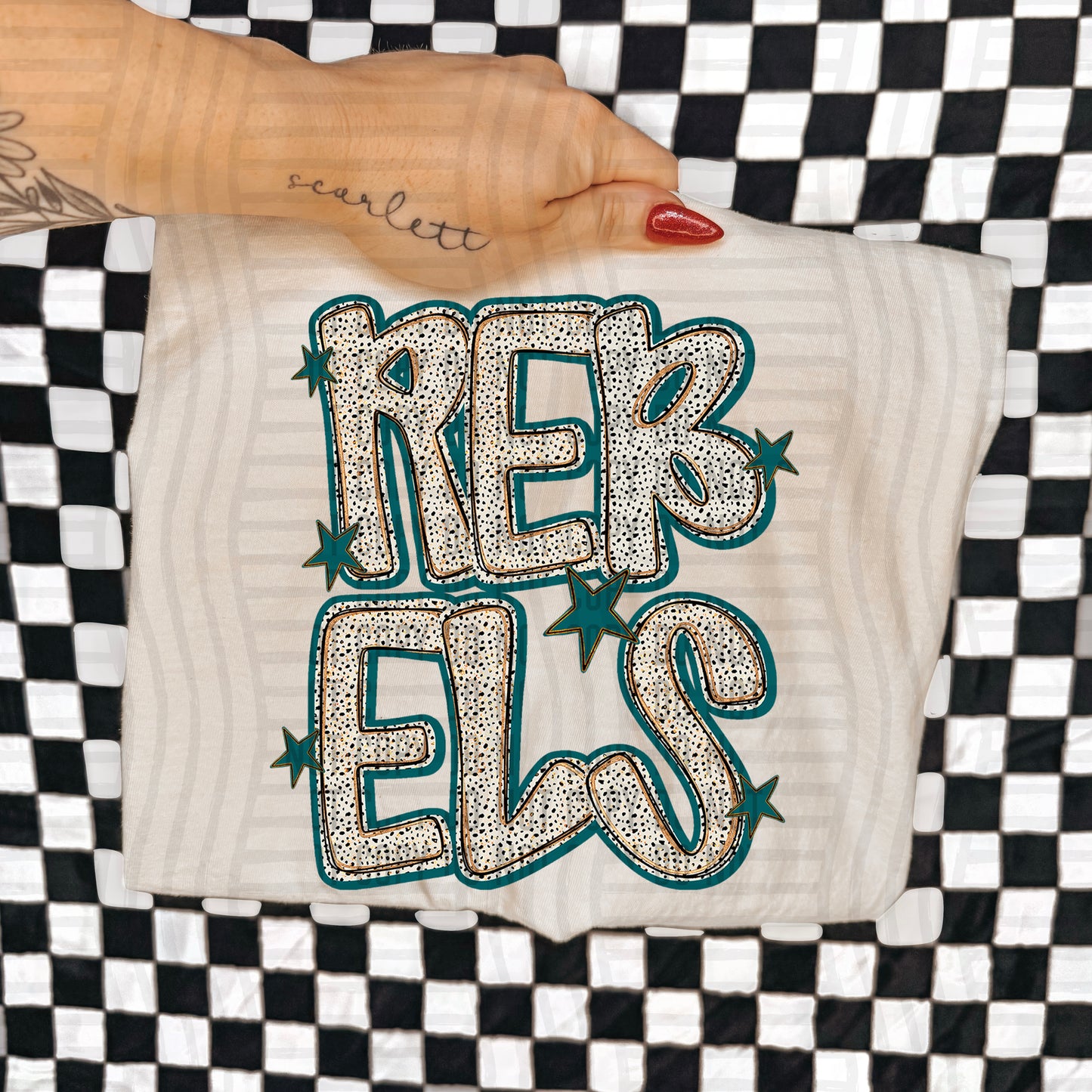 Teal Dotty (DROPDOWN MENU)-DTF&UV