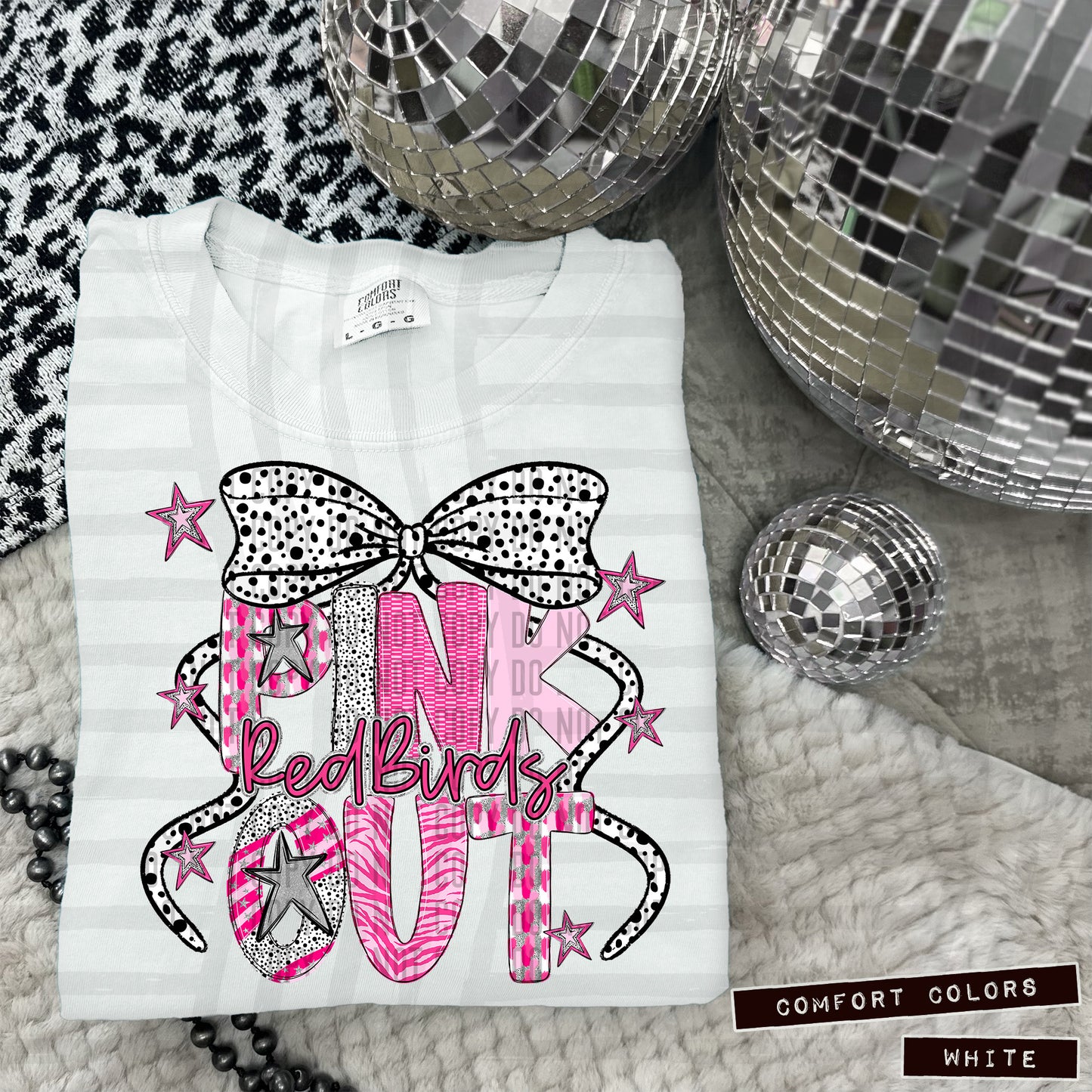 Pink out Silver- (DROPDOWN MASCOT)-DTF&UV