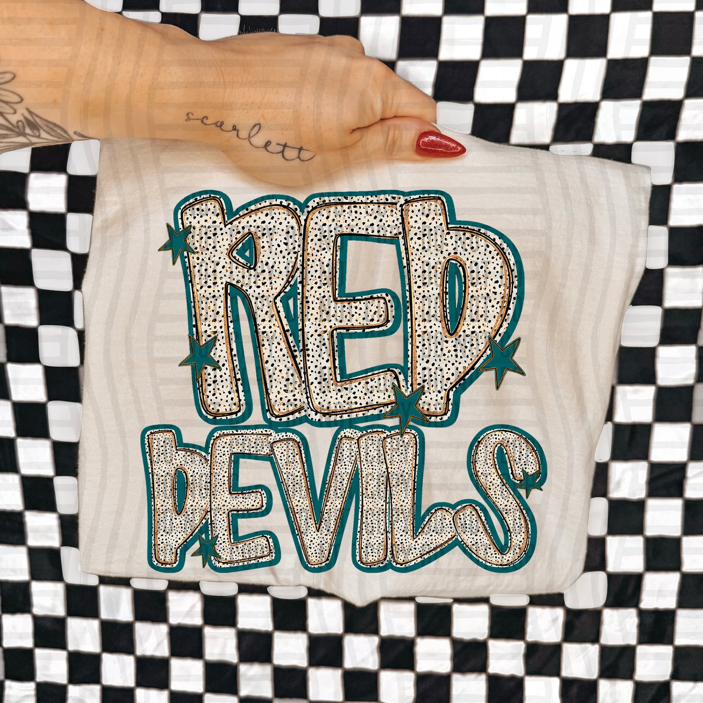 Teal Dotty (DROPDOWN MENU)-DTF&UV