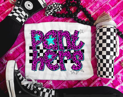 Pink Leopard Neon Mascots (dropdown)-DTF&UV
