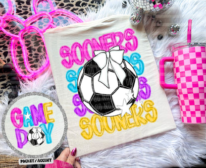 Bright Preppy Soccer(included FRONT AND BACK) DROPDOWN- DTF&UV