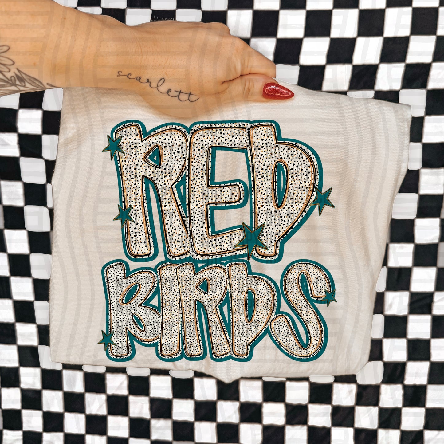 Teal Dotty (DROPDOWN MENU)-DTF&UV