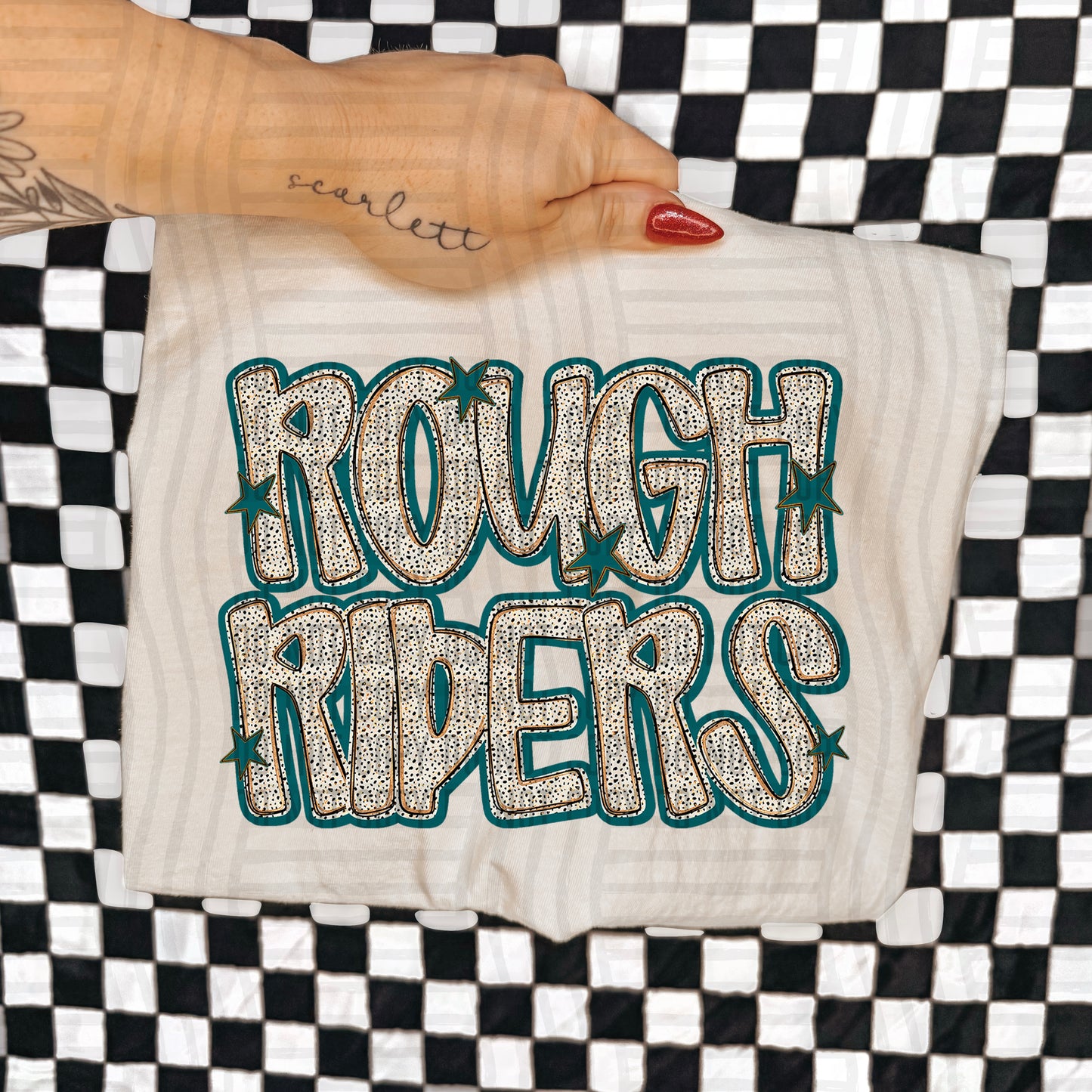 Teal Dotty (DROPDOWN MENU)-DTF&UV