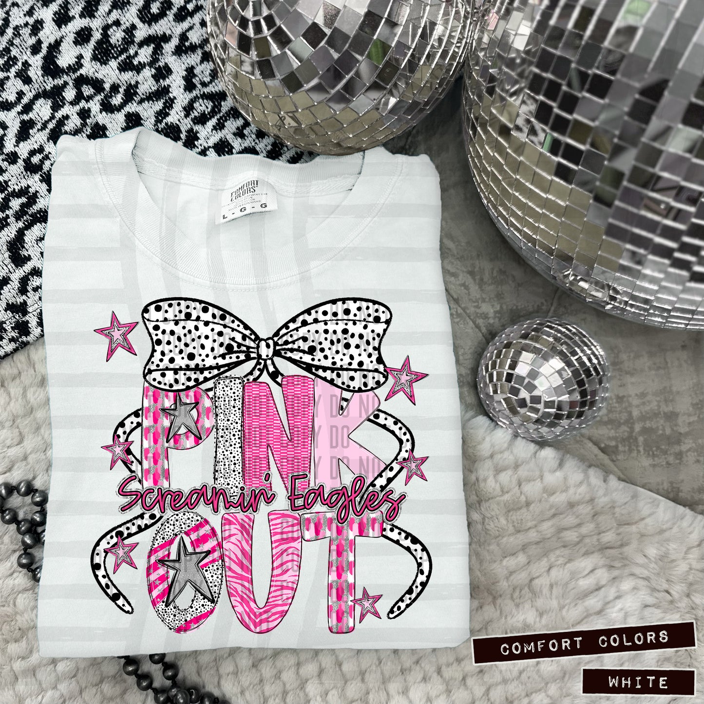 Pink out Silver- (DROPDOWN MASCOT)-DTF&UV