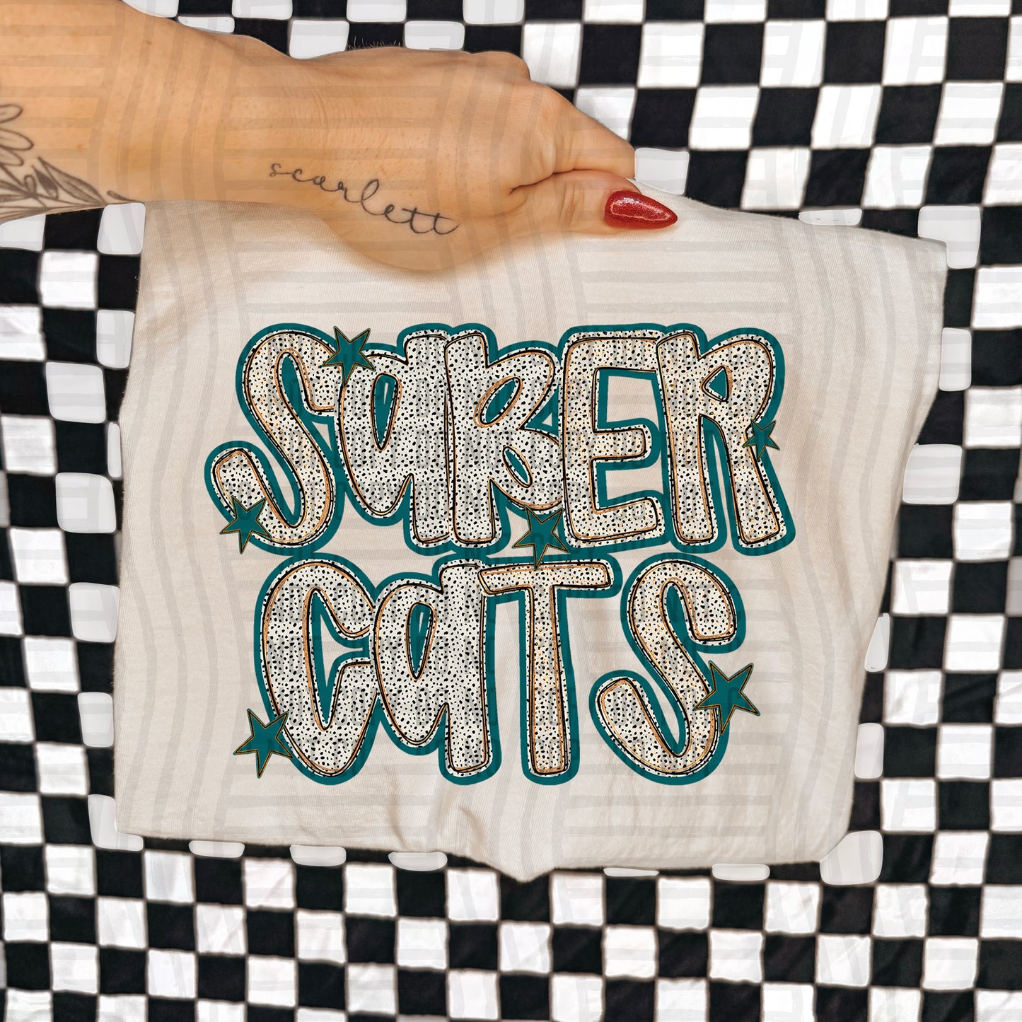 Teal Dotty (DROPDOWN MENU)-DTF&UV