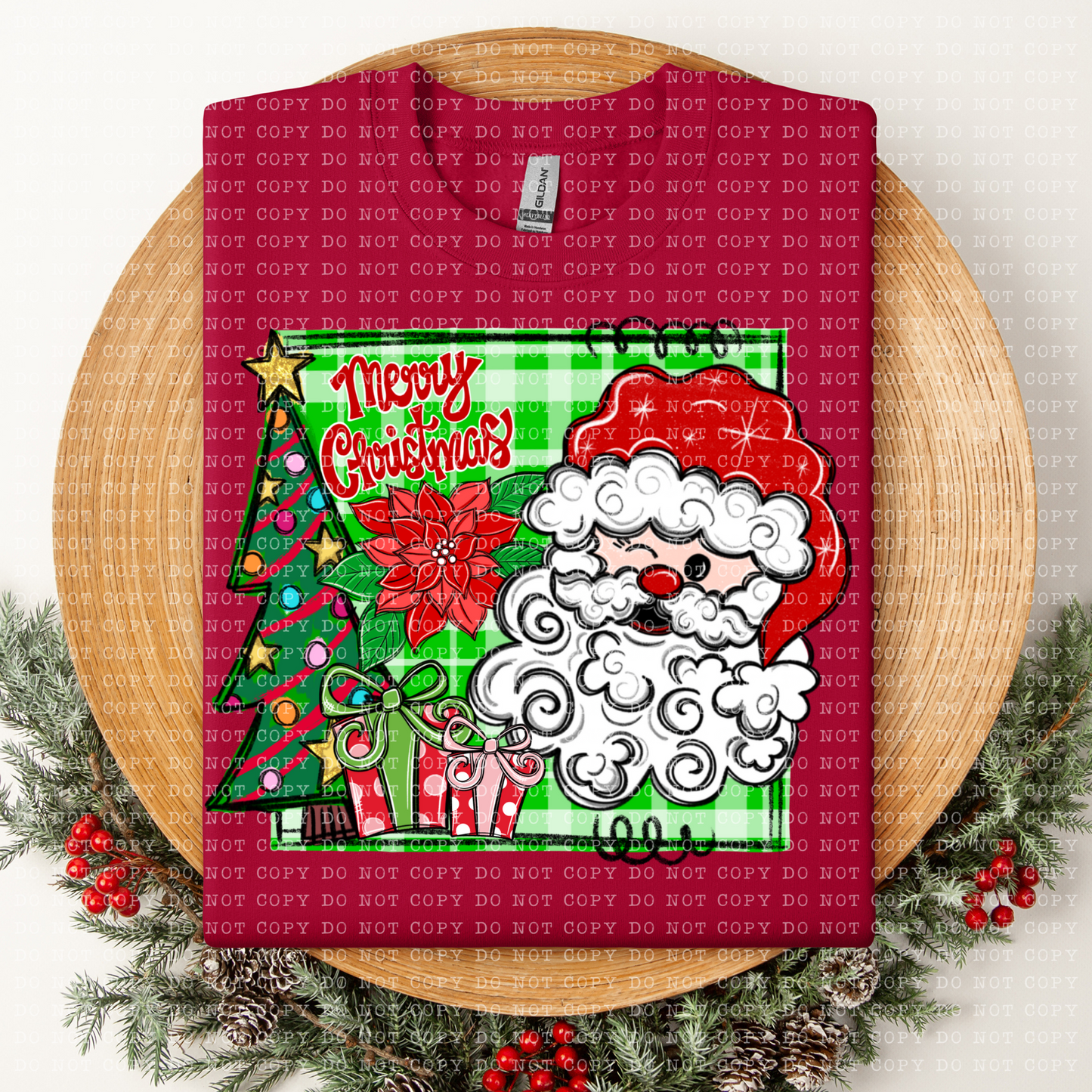 MERRY CHRISTMAS SQUARE SANTA 1-DTF
