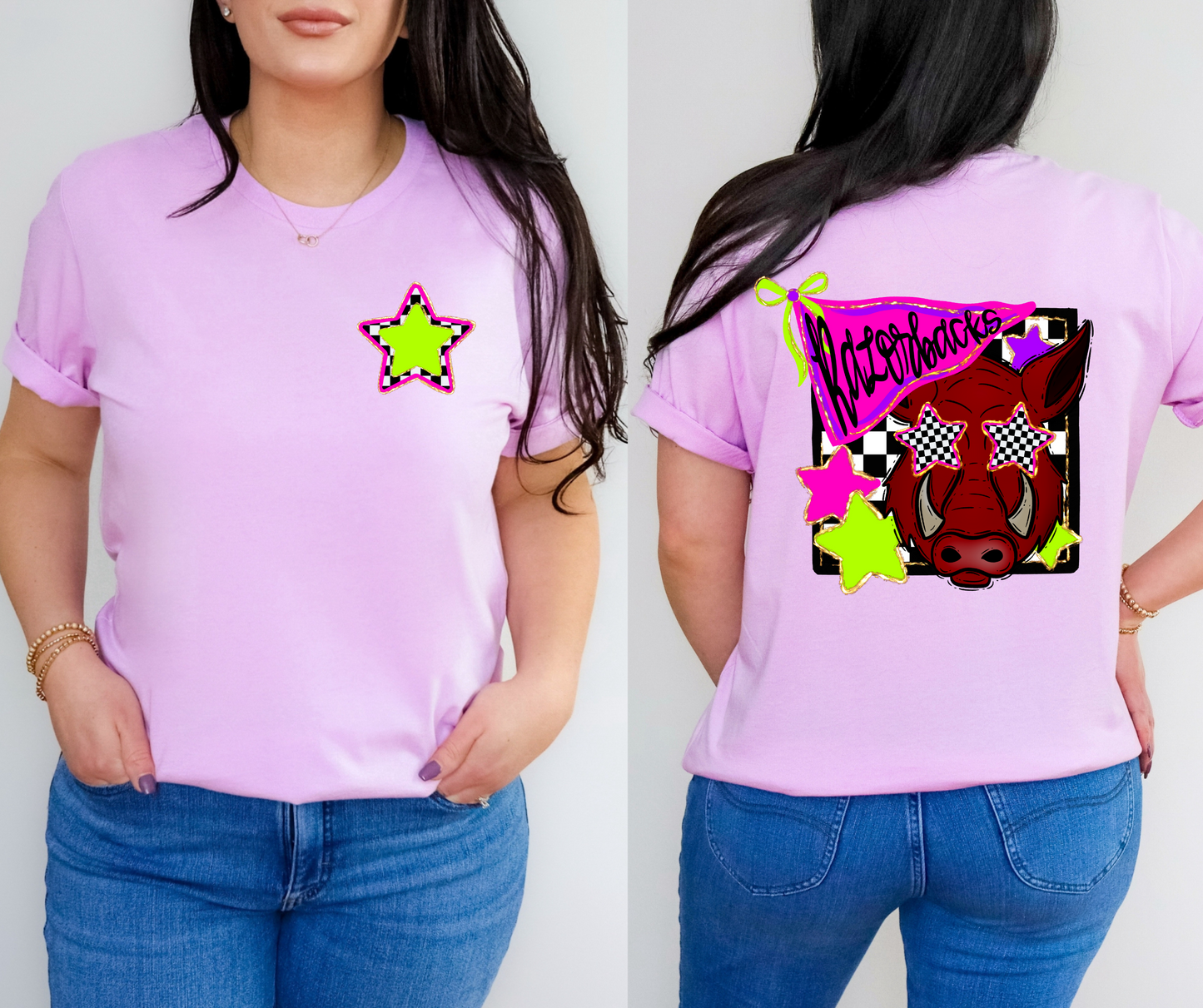 Neon Checkered Mascots(Dropdown)-DTF&UV