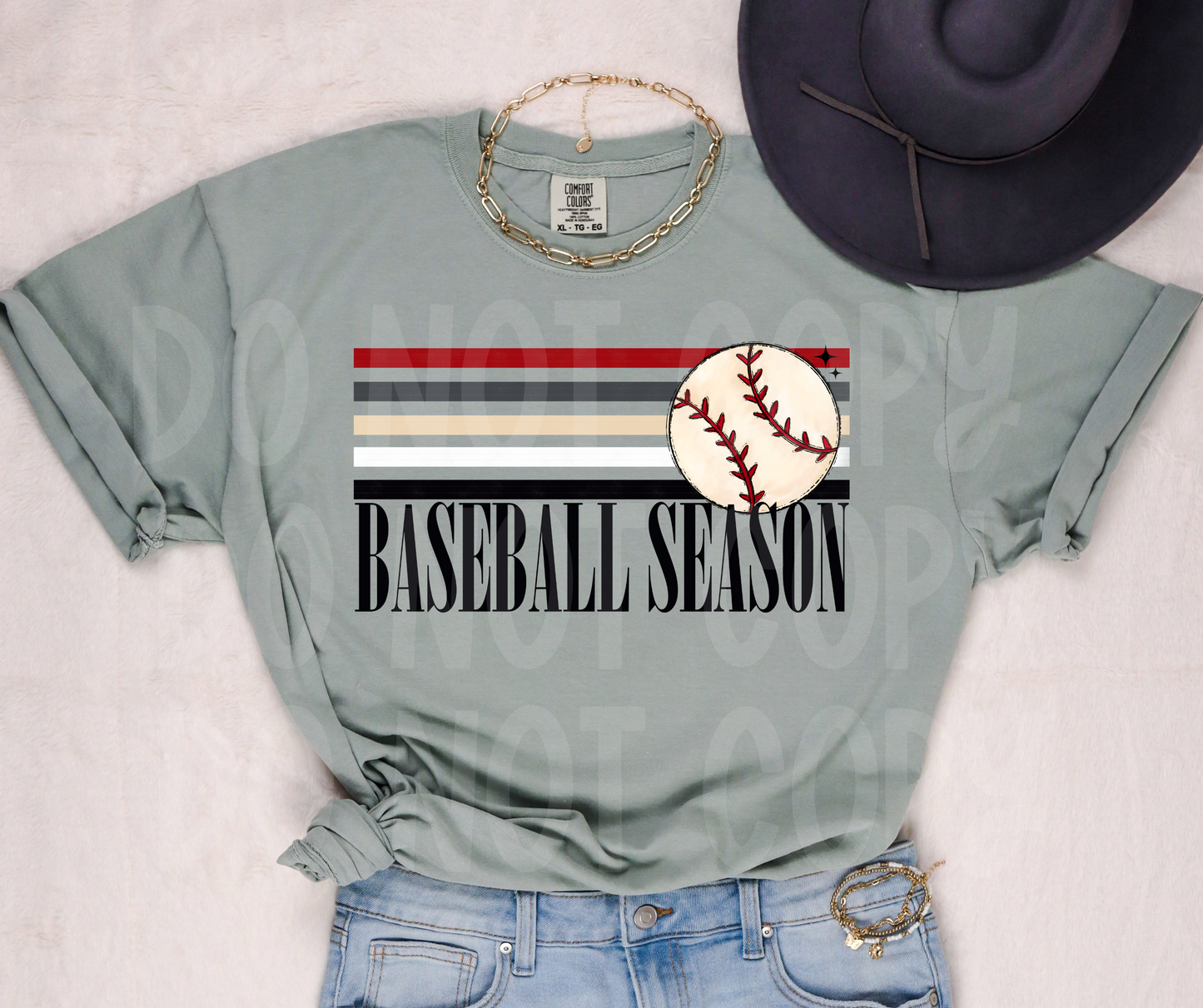 Baseball Season Retro Stripe-dtf