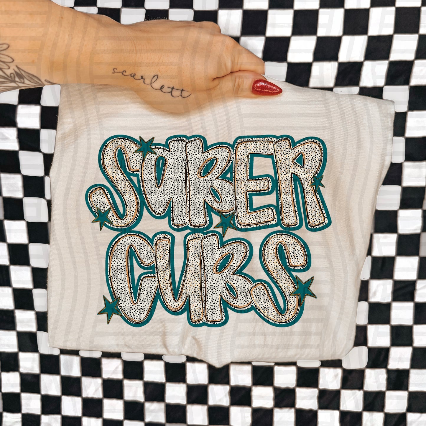 Teal Dotty (DROPDOWN MENU)-DTF&UV