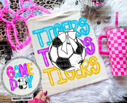 Bright Preppy Soccer(included FRONT AND BACK) DROPDOWN- DTF&UV