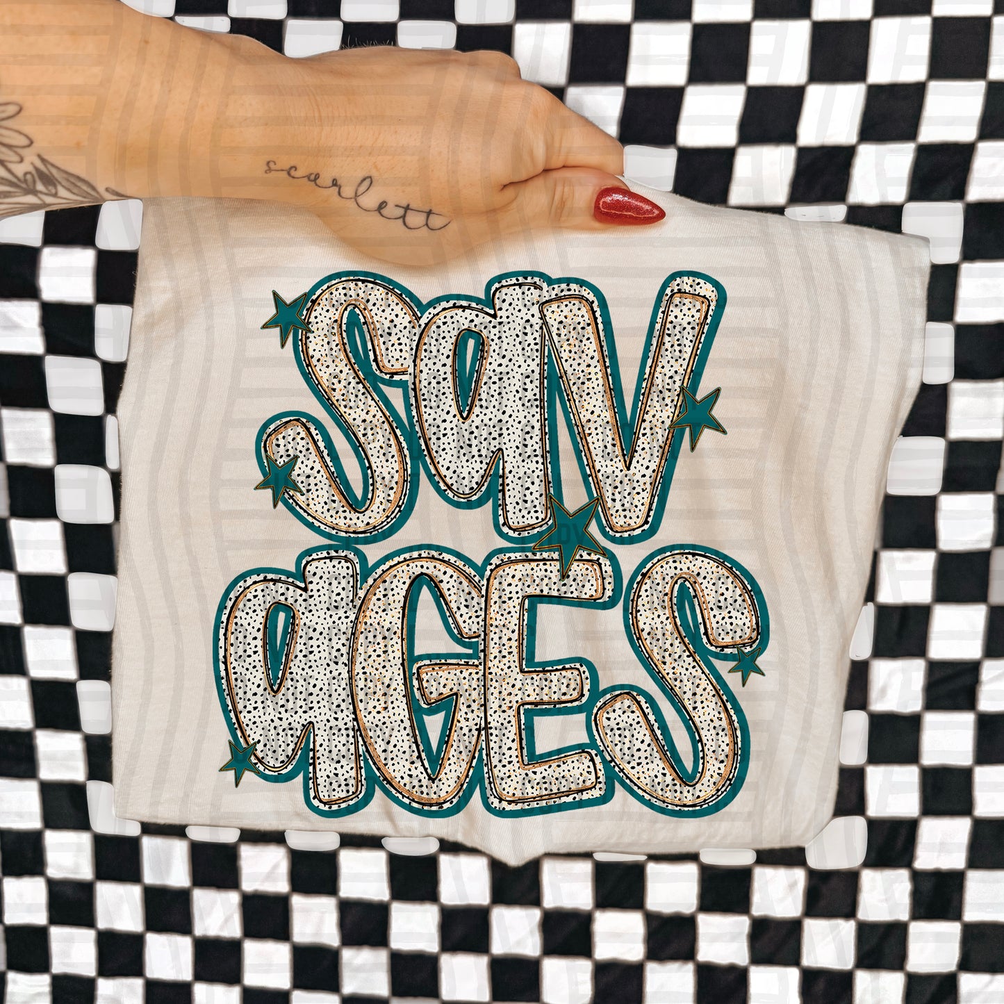 Teal Dotty (DROPDOWN MENU)-DTF&UV