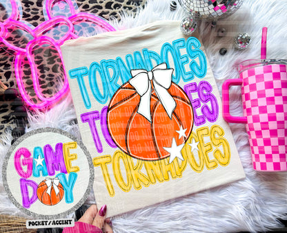 Bright Preppy Basketball(included FRONT AND BACK) DROPDOWN- DTF&UV