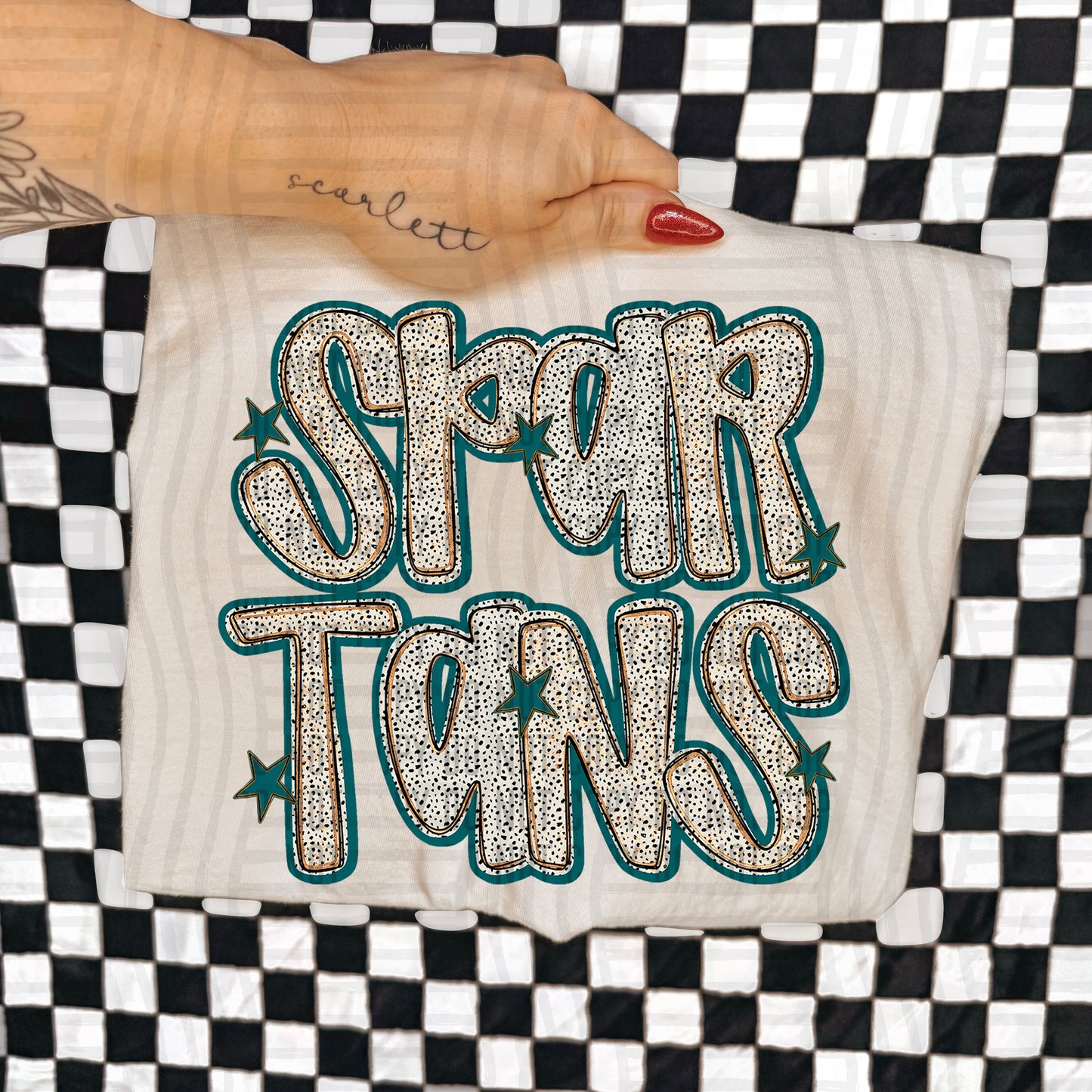 Teal Dotty (DROPDOWN MENU)-DTF&UV