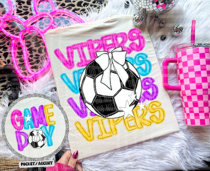 Bright Preppy Soccer(included FRONT AND BACK) DROPDOWN- DTF&UV