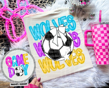 Bright Preppy Soccer(included FRONT AND BACK) DROPDOWN- DTF&UV