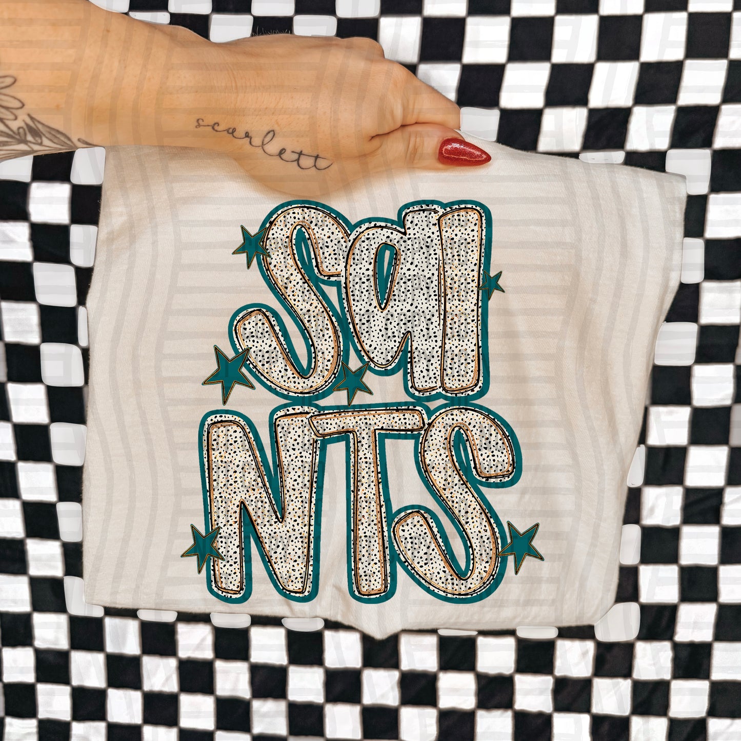 Teal Dotty (DROPDOWN MENU)-DTF&UV