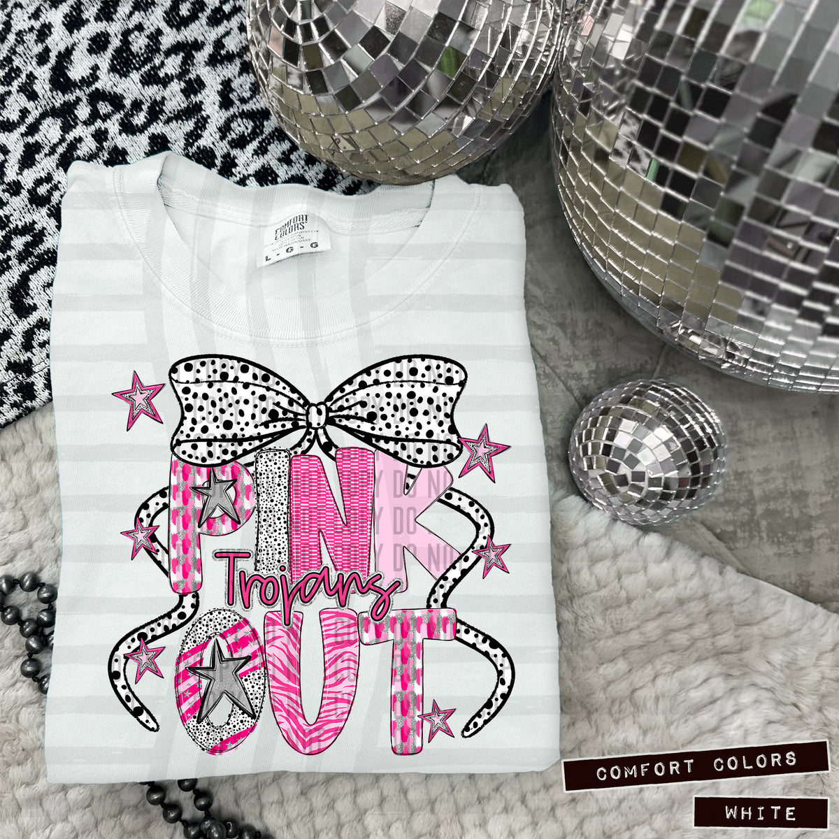 Pink out Silver- (DROPDOWN MASCOT)-DTF&UV