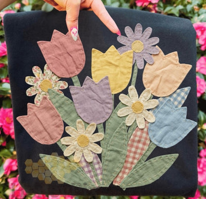 Floral bouquet faux quilt -DTF&UV