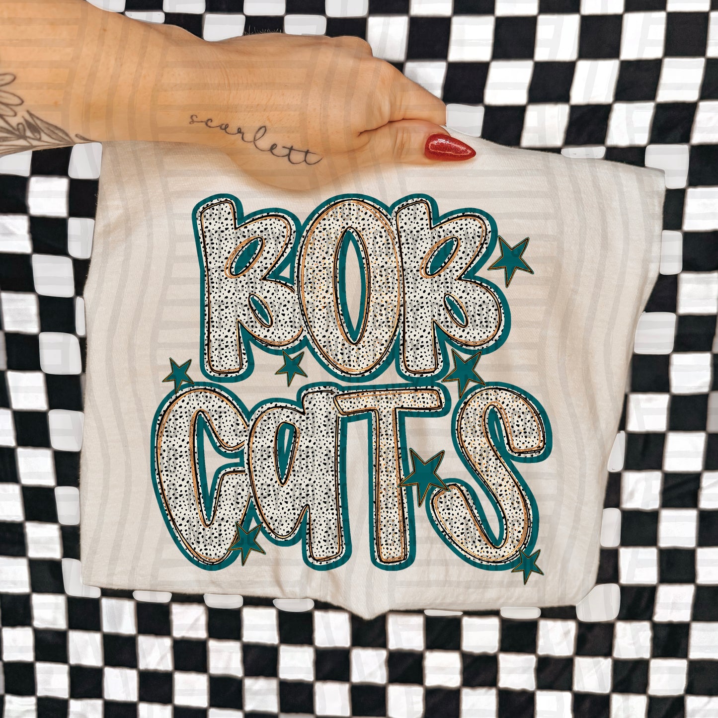 Teal Dotty (DROPDOWN MENU)-DTF&UV